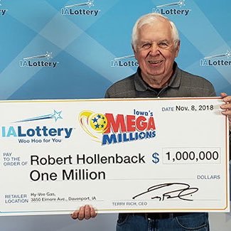 Hollenback,73 of Milan Illinois is the eighth person to purchase a $1 million winning . Giving back to the society by paying peoples credit card debts