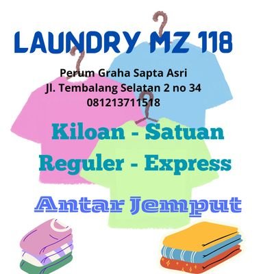 Hai, kami LAUNDRY MZ 118. Kami adalah jasa laundry profesional yang berlokasi di Tembalang Selatan 2 no. 34, Perum Graha Sapta Asri. Tembalang.
081213711518