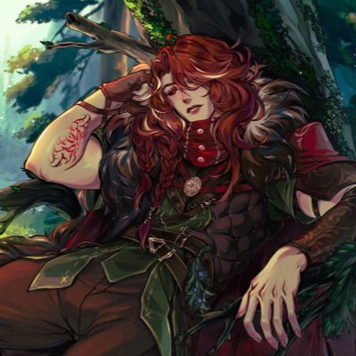 they/them, 30↑ (🔞) | habitual writer | hell raiser & hell slayer 🩸 | perpetually wishing i was in the woods 🌿 | commissioner only | pfp by @daoinesithart