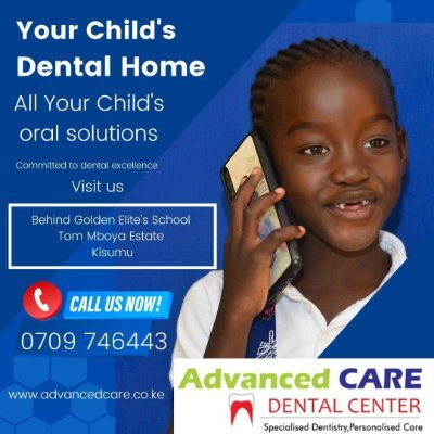 Paediatric (child) and Maxillofacial (jaw and face) specialty dental clinic
Contact us on 0709 746443.