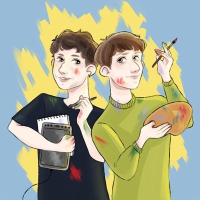 Sharing the beautiful Dan and Phil art everyone creates 🩵 layout by @koyalime 💛