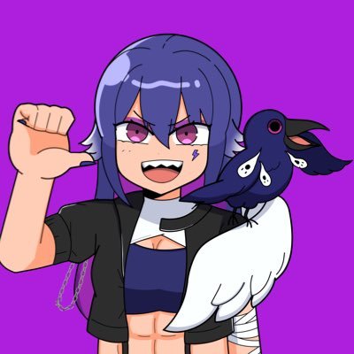 CAW! A chaotic crow dood that transports souls with their scary wrestling revenant, Alma! | Twitch streamer | Model by @GutoHoneko, Avi by @MelonSan9