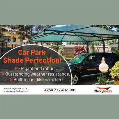 We provide first class car parking shades, shade sails, tents and canopies.
Call 0722402186 or email info@disneyshades.co.ke
