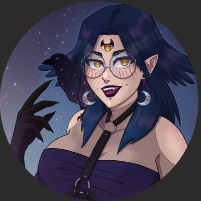 Bisexual
Crow witch PNG streamer with a fowl mouth crow familiar, Orbit. I'm very normal about horror podcasts. 
PNG and PFP by @ryderkbee
banner by @repoVT