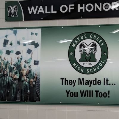 Twitter page for Mayde Creek High School wall of honor committee. Applications are open January -March the newly indicated members will be announced in the Fall