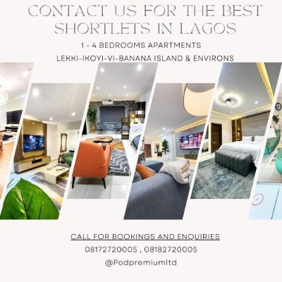 ♤King of Shortlet Apartment in Lagos 👑 
♤We got the best and most affordable apartments in Lagos for your comforts
♤send a dm to book us today
♤24HRS Available