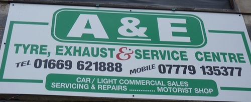 A&E Tyre, Exhaust & Servicing - based in Rothbury - Muckles yard, behind Railway Hotel - Family run business - 01669 621888!