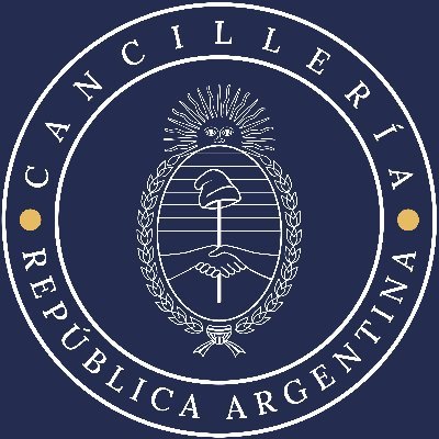 Ministry of Foreign Affairs, International Trade and Worship of the Argentine Republic. In Spanish: @CancilleriaARG