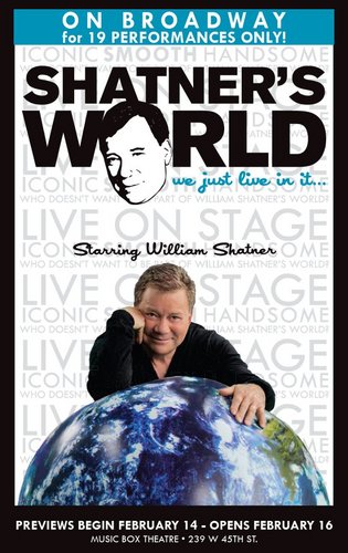 This Page is created and operated by The Shatner's World Producers. Get information on Shatner's World LIVE tour here. This is not William Shatner's twitter.