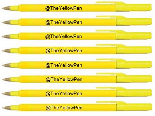 using yellow pens to spread a message...or something like that....contact: theyellowpen@gmail.com