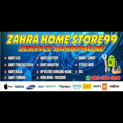 Zahra Home Store99
- Jual beli HP second bergaransi
- Service HP bisa antar jemput
- Aneka paket nasi box murah
WhatsApp 081223915994