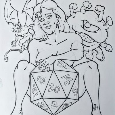 Erotic art featuring the artist's wife with every creature from the world's greatest roleplaying game.  Hoping to publish finished works in book form.