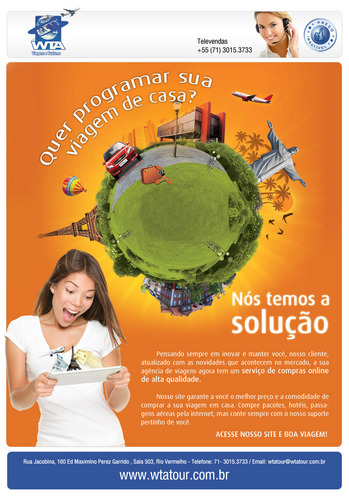 WtaViagens's profile picture. Somos uma agência de viagens que além de termos nossa loja em Salvador , também temos site de vendas on line, o que dá segurança aos nossos clientes.