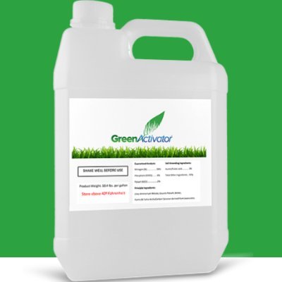 GreenActivator is a mineral-based liquid fertilizer with Humic and Fulvic Acids and proprietary blend of Nitrogen, Phosphorus and Potassium.