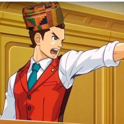 Apollo Justice eats well done steak