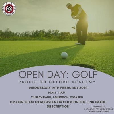 Golf and education program for students 16+ in association with @procisionoxford🏌️‍♀️🏌️‍♂️