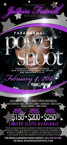 Power Shoot Feb 4th with Photographer Jestein Futrell. Packages $150, $200, $250 includes hair, make-up, styling, & photos! Call 404-954-0484 to Book *iMinx*