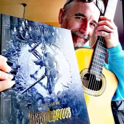 Guitarrista de la B.S.O. del video juego @blasphemousgame ( así como sus expansiones). Guitarrista compositor de MÁRTIRES DEL COMPÁS y MALABRIEGA