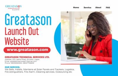 Greatason technical services LTD,Sale, install, maintenance of fire protection, GPS TRACKING, Logistics, Safety,ISOLAR PANELS & Cleaning services.