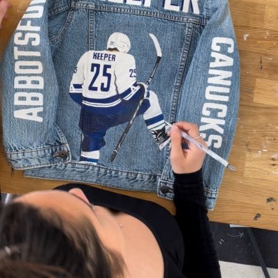 Inspired by the fear of being average… ⚡️ Custom painted and created, handmade jackets and game day apparel