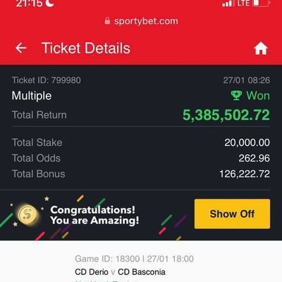 Join our Telegram channel and see more of our winning ticket