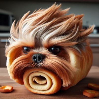 Grumpy Crunchy is an #AIart project that mixes yorkies and bread. Join the fun and see 2 cute and crispy posts every day. Something big is coming!