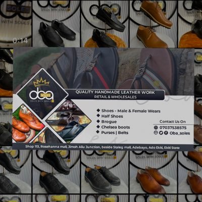 No1 Footwear store in Ekiti. 100% Handmade.Unisex 👱‍♂️👱‍♀️Nationwide delivery.check media for our products. A trial would convince you 💯. Send a dm to order.