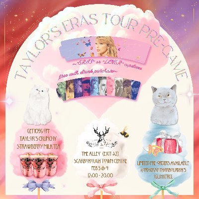 📅 Taylor Swift ERAS Pre-Game Cupsleeve Celebration 🌟
📍 The Alley Scarborough Town Centre Feb 3-4