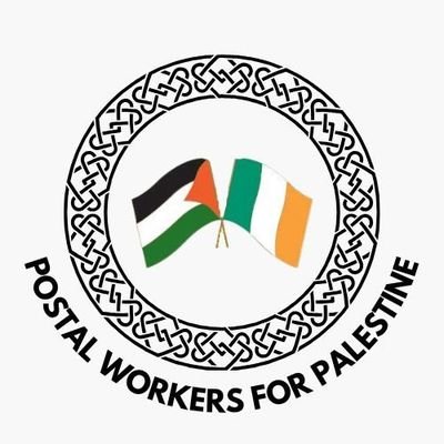 Postal workers from Ireland standing in Solidarity with the Palestinian people.
