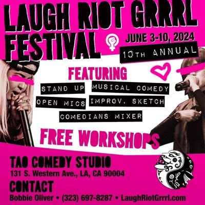 Inspired by the early 90s punk rock feminist movement #RiotGrrrl, we seek to encourage feminist voices in comedy. @taocomedystudio @thebobbieoliver #riotgrrrl