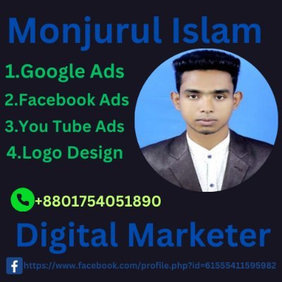 Hi,i am a digital marketer.If you want grow your business by Digital Marketing,you will contact with me.