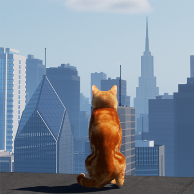 Kitty fell asleep in the wrong place now you're sky high on top of a skyscraper and you'll have to use all your agility to get home because the only way is down