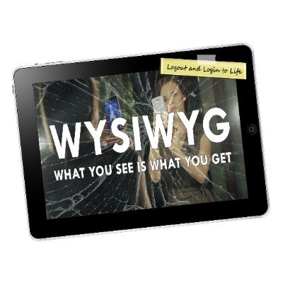 WYSIWYG (WIZ-ee-wig) is a timely story of how we can navigate the world around us defined by others or live online, safely behind the anonymity of the internet.