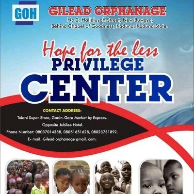 Gilead orphanage Home is a non-political and non-profit based organization with the aim of  having a peaceful, enlighten, healthy and moral society.