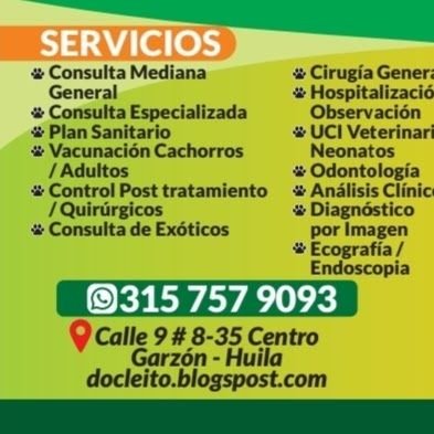 Somos una Empresa dedicada al servicio personalizado en medicina Veterinaria de mascotas.