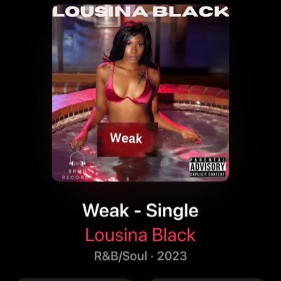 ON SALE NOW ‼️ Weak - Single by Lousina Black https://t.co/dZWp4lcof8                                   1 &onlyOFFICIAL PAGE !!