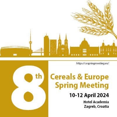 8thCesm2024's profile picture. We are pleased to welcome you to the 8th Cereals & Europe Spring Meeting 2024 to be held on 10-12 April in Zagreb, Croatia.