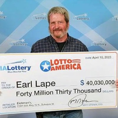 Earl Lape the Winner of the largest powerball jackpot lottery... $40.30.000million giving back to the society by paying credit cards debt,Dm now