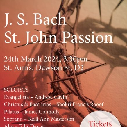 Chamber choir specialising in the performance of choral works by J.S. Bach, Handel, Haydn, Purcell and others. New members welcome! Director: Blánaid Murphy