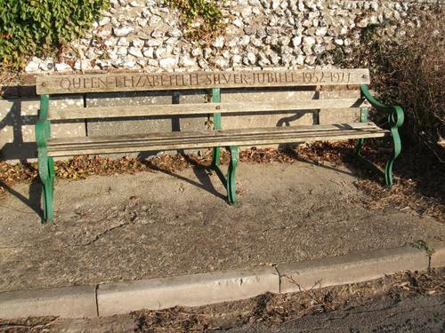 A Silver Jubilee bench that has seen many passings, coming & goings, traffic (motor, horse, cyclists,walkers) since 1977. The Cycle of Life continues into 2012.