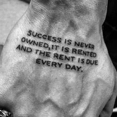 Success is not earned, is rented...
and rent is due every day.

The success of the entrepreneur depends on the ability to handle pressure.