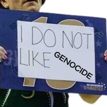 Anti-genocide, pro-gymnastics

Banner by Laurel Lynn Leake