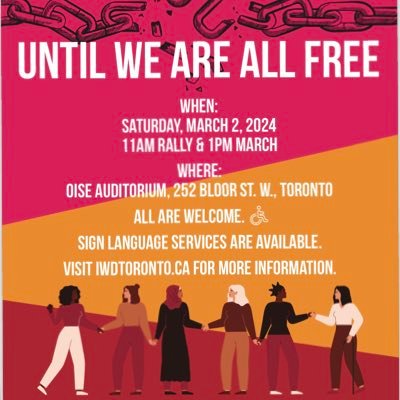 The official IWD Organizing Committee, Women Working with Immigrant Women and social justice, labour, health and women's rights activists.
Instagram: @IWDTO