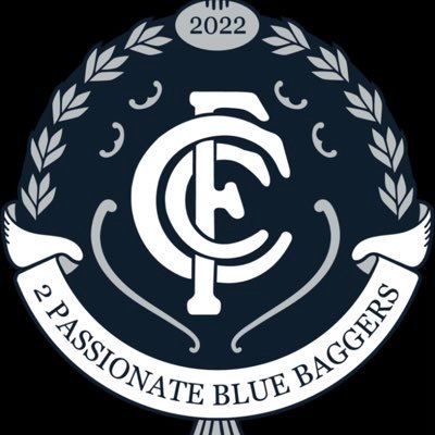 Twitter account for new Carlton Football Club podcast - 2 Passionate Blue Baggers