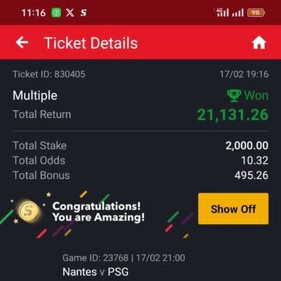 dm for sure game +2348137423917.  No risk No scam 
let be trusted after winning