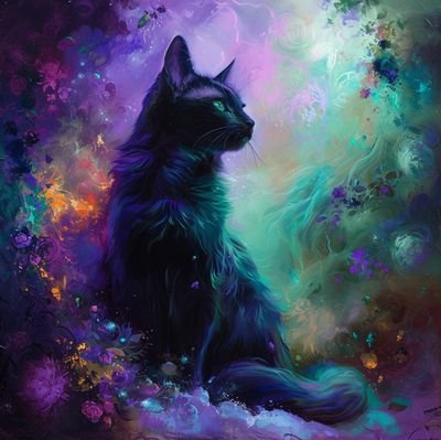 Love cats and all animals, art, languages, astronomy, AI art, music.