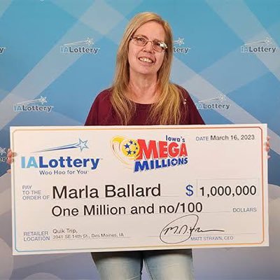 Marla Ballard  $1 million lottery winner claimed her Mega Millions prize on March 16, 2023. She bought the ticket at a Des Moines Quik Trip store.