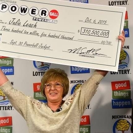 I'm julie leach winner of $310 500 million from powerball lottery. I'm giving out $100,000 to homeless and those that need help to pay their bills.