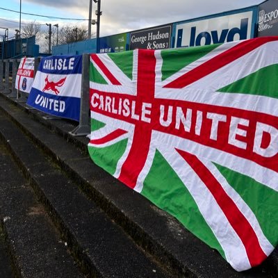 Crowdfunding for Carlisle United flags. Designs by @printbyrob, supporting him supports us.  https://t.co/J7554IuJJN