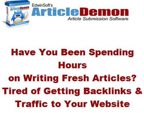 article_demon1's profile picture. Article Demon is powerful article marketing automation tool, get your copy of ArticleDemon with heavy bonuses and discounts at article marketing demon today.